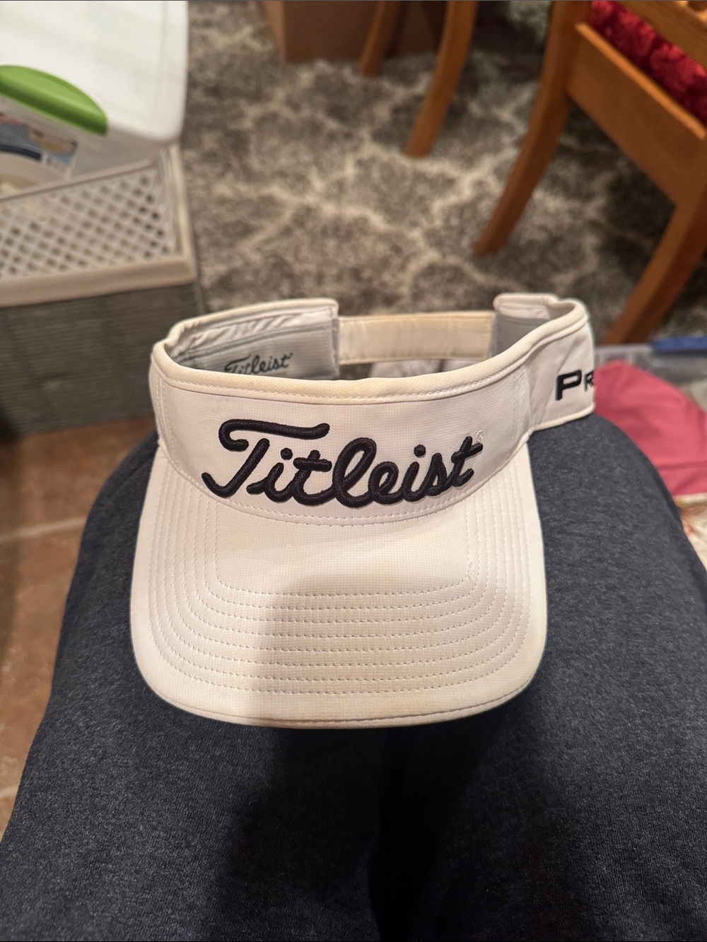 Titleist White Golf Visor with Black Logo